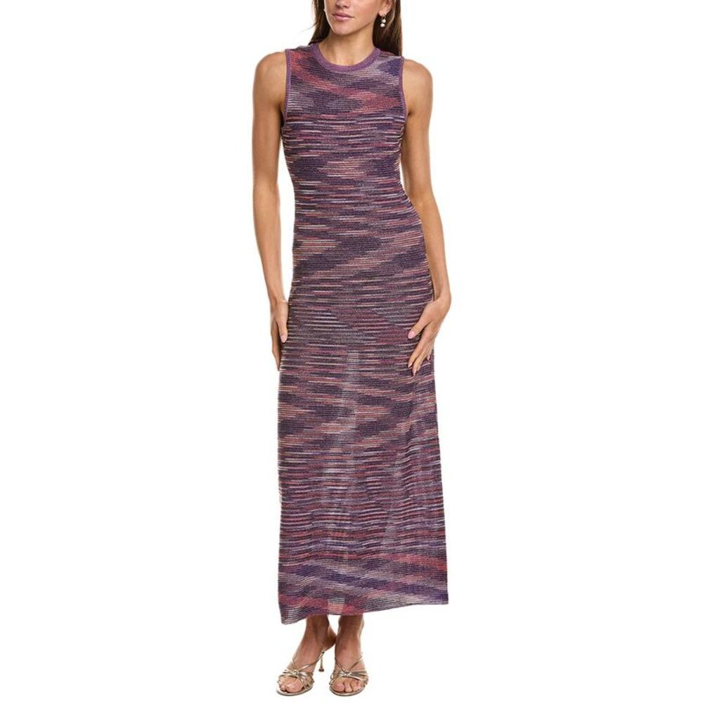 M Missoni Womens Abito Lungo Wool-Blend Midi Dress